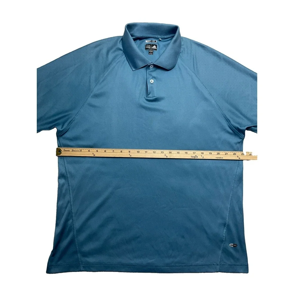 Adidas Clima Cool Men's Blue Short Sleeve Polo Shirt Size L